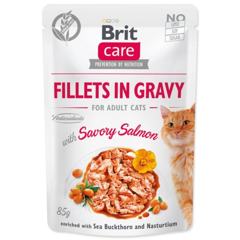 Brit Care Cat mártással sós lazaccal 85g