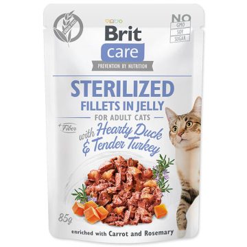   Brit Care Cat Sterilized. Fillets in Jelly with Hearty Duck & Tender Turkey 85 g