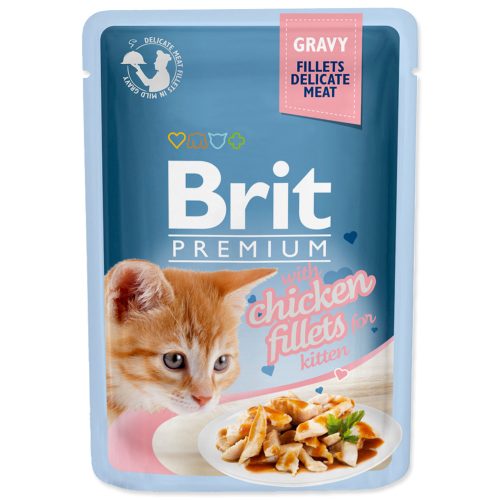 Brit Premium Cat Delicate Fillets in Gravy with Chicken for Kitten 85 g