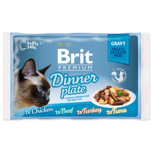 Brit Premium Cat Delicate Fillets in Gravy Dinner Plate 340 g (4x85 g)