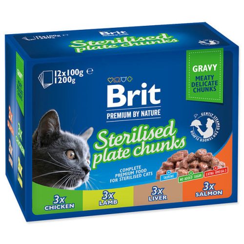 Brit premium cat pouches Sterile Plate 1200 (12x100 g)