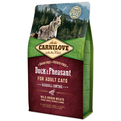 Carnilove Duck & Pheasant for Adult Cats – Hairball Control 2 kg