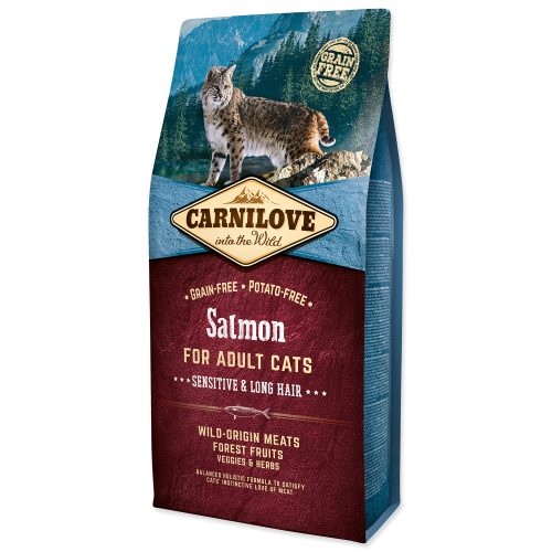 Carnilove Salmon for Adult Cats – Sensitive & Long Hair 6 kg