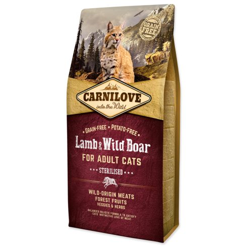 Carnilove Lamb & Wild Boar for Adult Cats – Sterilised 6 kg