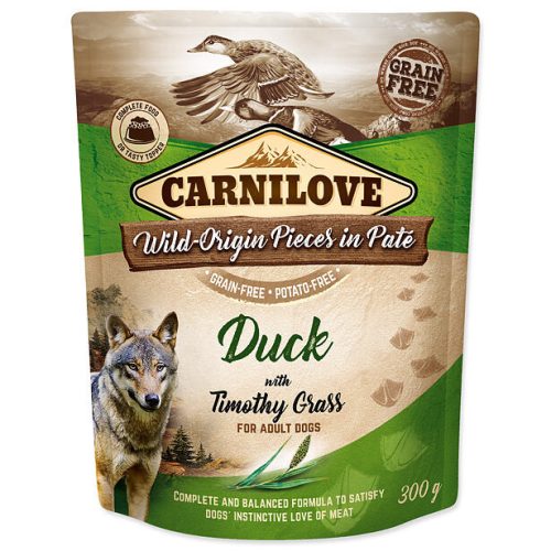 Carnilove Dog Pouch Paté Duck with Timothy Grass 300 g
