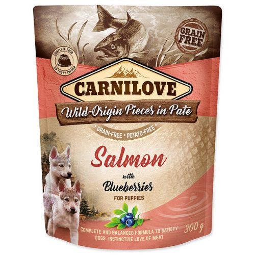 Carnilove Dog Pouch Paté Salmon with Blueberries for Puppies 300 g