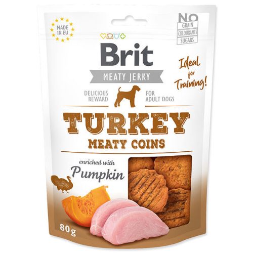 Brit Jerky Pulyka húsos érmék 80g