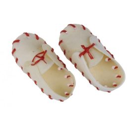   Préselt csont rágóka kutyáknak, 12cm-es fehér cipők, 20db/cs