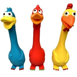 Latex csirke játék hanggal, mix 28cm