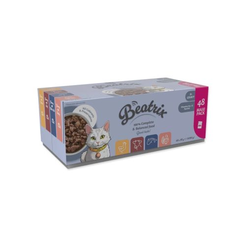 Beatrix Adult nedves macskaeledel válogatás alutasakos 48×85 g