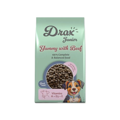 Drax Junior суха храна за кученца с говеждо месо 10 кг
