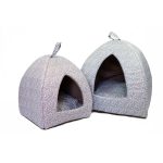 Pet Product Iglu bújó pamut fekhely kutyáknak, macskáknak, mintás