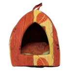 Pet Product Iglu bújó pamut fekhely kutyáknak, macskáknak, mintás