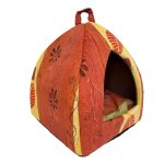 Pet Product Iglu bújó pamut fekhely kutyáknak, macskáknak, mintás