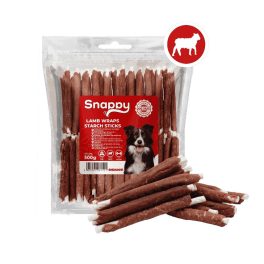   SNAPPY DOG SNACKS PAWSTICKS – Bárányhússal tekert keményítő rudacskák (500g)