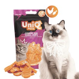   UNIQ PETS CAT SNACKS MIMI macska jutalomfalat – csirke és tőkehal, apró tallérok, 50g