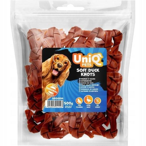 UNIQ PETS DOG SNACKS CHEWY – Puha kacsás csomó jutalomfalat, 500g