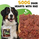 UNIQ PETS DOG SNACKS CHEWY – Kacsahúsos rizses szív alakú jutalomfalat, 500g