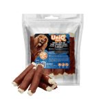 UNIQ PETS DOG SNACKS RAWHIDE – Nyúlhússal tekert vastag rágórudak (15 cm ) 500g