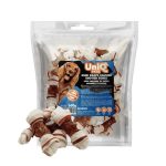 UNIQ PETS DOG SNACKS RAWHIDE – Jutalomfalat kutyáknak – Kacsahúsba tekert csomózott csont nyersbőrből, 500g