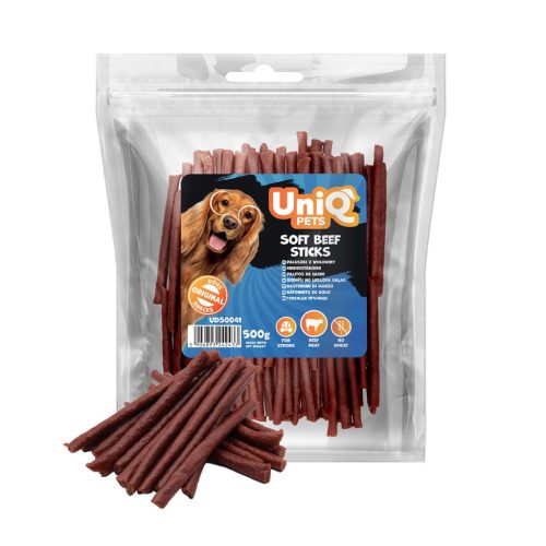 UNIQ PETS DOG SNACKS MEATY – Puha marhahúsos rudacskák, 500g