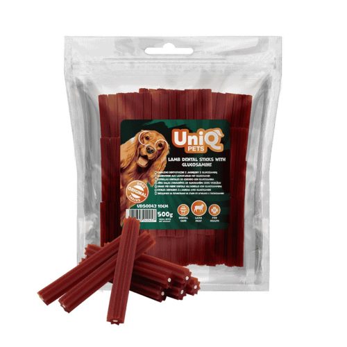 UNIQ PETS DOG SNACKS DENTAL – Bárányos fogtisztító rudak glükozaminnal (10cm) 500g