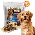 UNIQ PETS DOG SNACKS MEATY – Húsos jutalomfalat kutyáknak – marha és nyúlfül, 500g