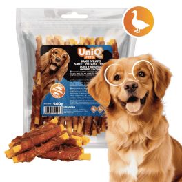   UNIQ PETS DOG SNACKS DUO – Nyúlhússal tekert édesburgonya rudak (500g)