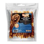 UNIQ PETS DOG SNACKS DUO – Kacshúsos édesburgonya rudak (500g)