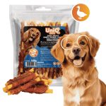 UNIQ PETS DOG SNACKS DUO – Kacshúsos édesburgonya rudak (500g)