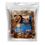 UNIQ PETS DOG SNACKS CHEWY – Puha bárányos és tőkehalas jutalomfalat kockák kutyáknak, 500g