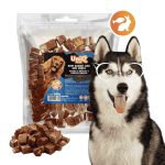 UNIQ PETS DOG SNACKS CHEWY – Puha rágós falatok kutyáknak – Nyulas és tőkehalas kockák 500g