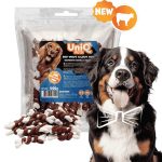 UNIQ PETS DOG SNACKS CHEWY – Marhahúsba tekert kalciumos rágócsontok 500g