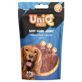   UNIQ PETS DOG SNACKS WAGGI kutyajutalomfalat – puha kacsás jerky, 80g