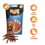 UNIQ PETS DOG SNACKS WAGGI kutyajutalomfalat – puha nyúlhúsos csíkok, 80g