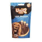 UNIQ PETS DOG SNACKS WAGGI kutya jutalomfalat – bárányos kolbászkák, 80g