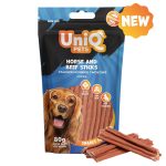 UNIQ PETS DOG SNACKS WAGGI kutyajutalomfalat – lóhúsos és marhahúsos rudacskák, 80g