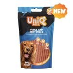 UNIQ PETS DOG SNACKS WAGGI kutyajutalomfalat – lóhúsos és marhahúsos rudacskák, 80g