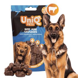   UNIQ PETS DOG SNACKS WAGGI – marhahúsos mini kolbászkák kutyáknak, 80g