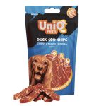 UNIQ PETS DOG SNACKS WAGGI kutyajutalomfalat – kacsás és tőkehalas chips, 80g