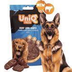 UNIQ PETS DOG SNACKS WAGGI – marha és tőkehal chips jutalomfalat kutyáknak, 80g